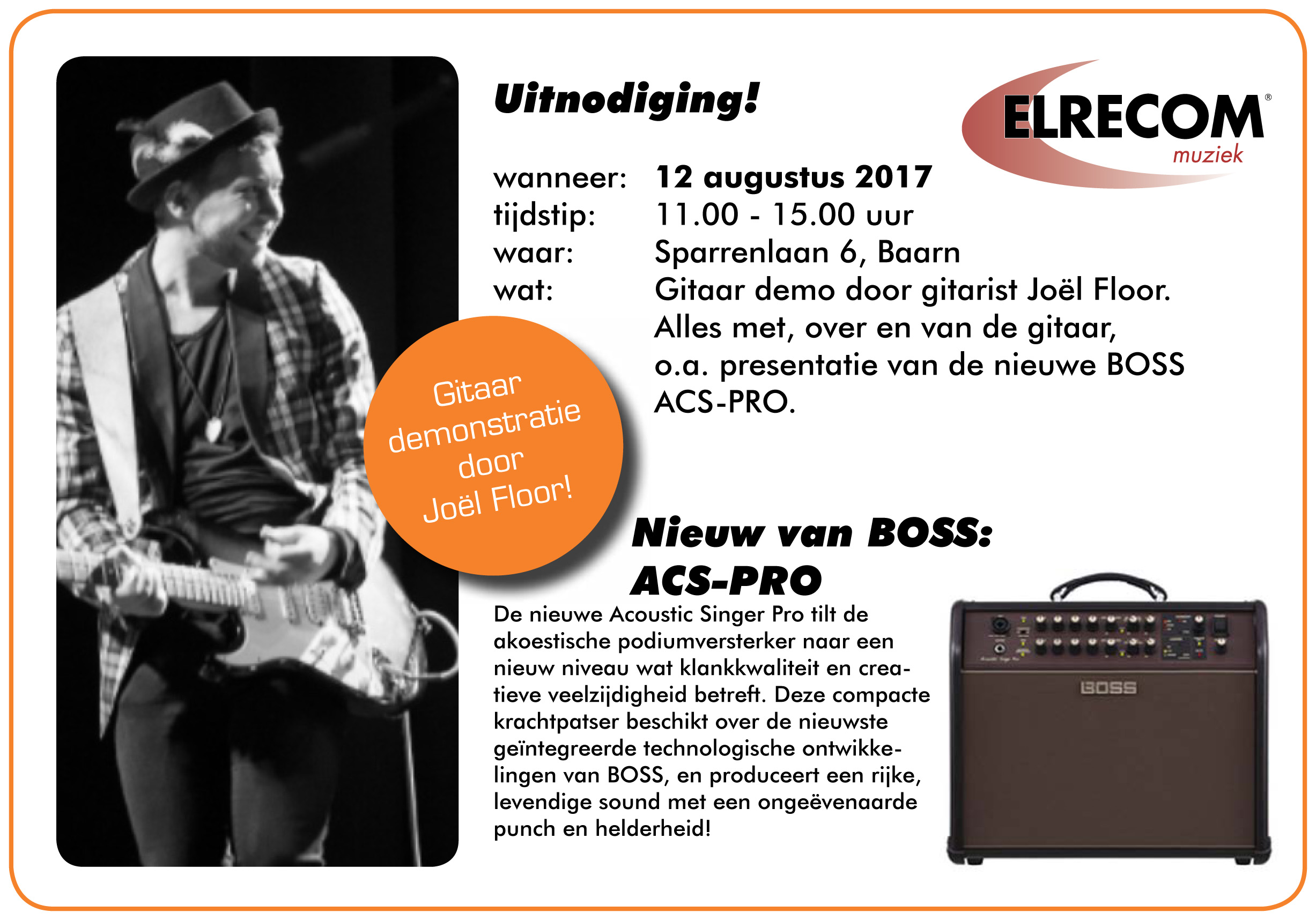 uitnodihing gitaar demo 12 augustus 2017